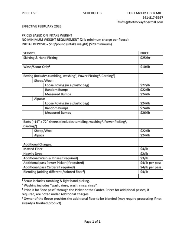 fmfm tcp sch b price list